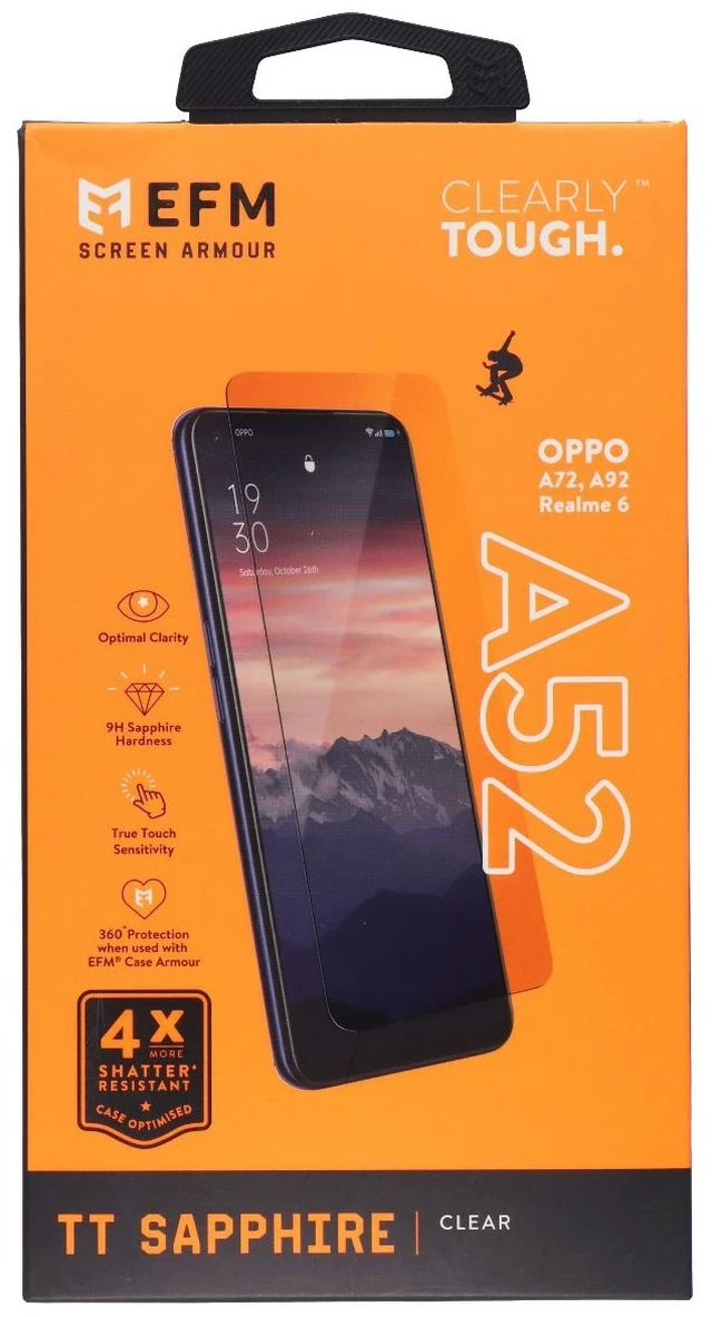 Main image of EFM TT Sapphire Series Screen Protector for OPPO A52/A72/A92 Realme 6 - Clear