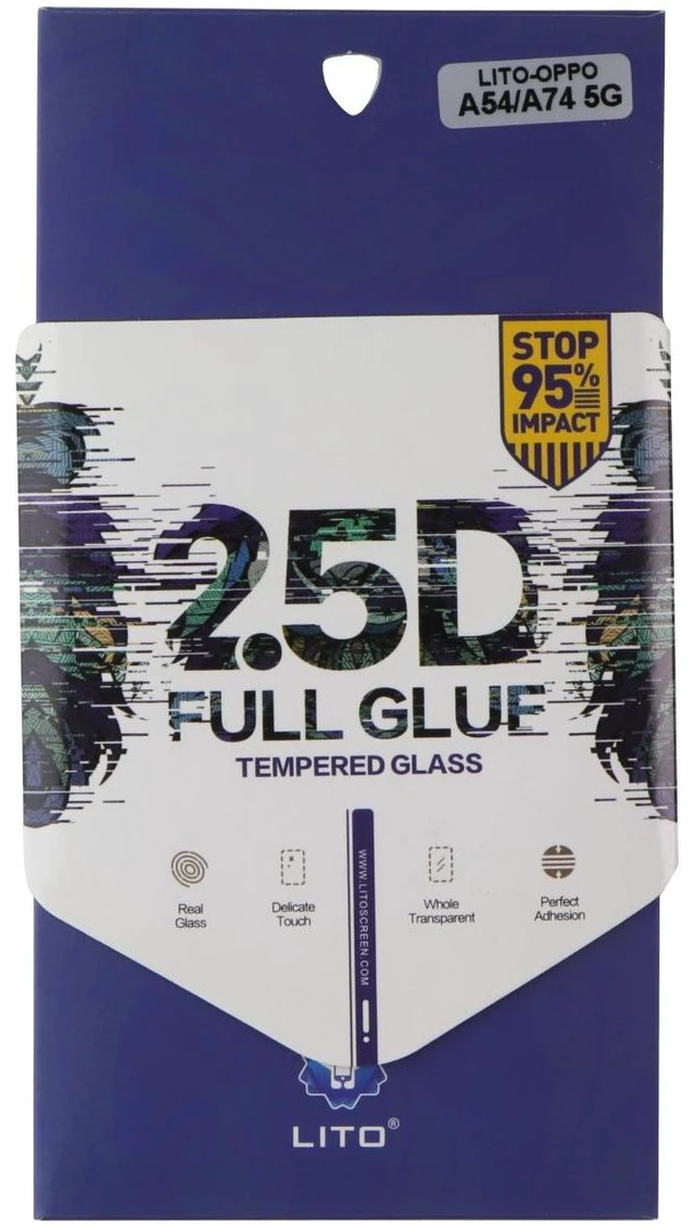 Main image of LITO 2.5D Full Glue Tempered Glass Screen Protector for OPPO A54 / A74 5G