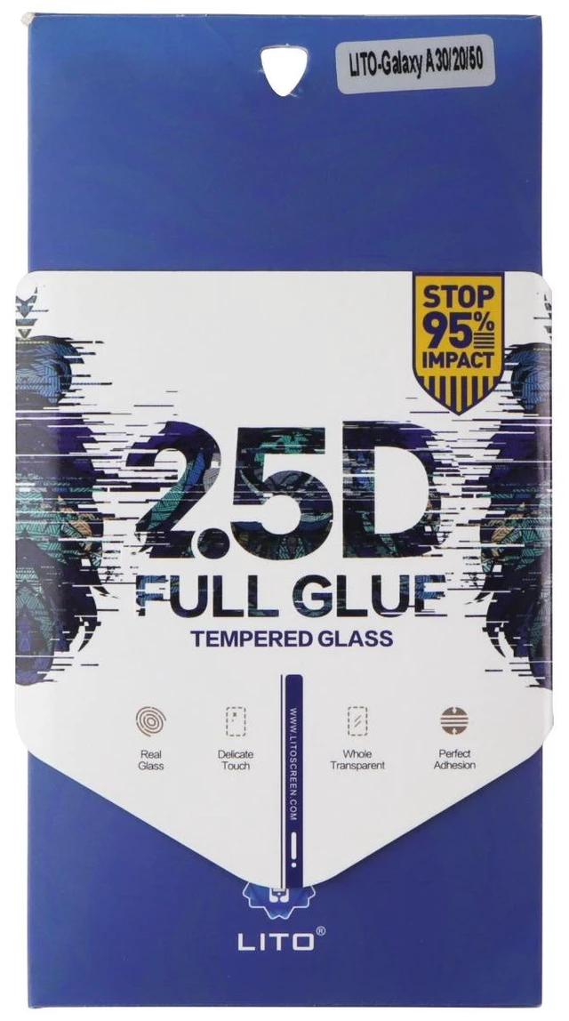 Main image of LITO 2.5D Full Glue Tempered Glass for Samsung Galaxy A30/Galaxy A20/Galaxy A50