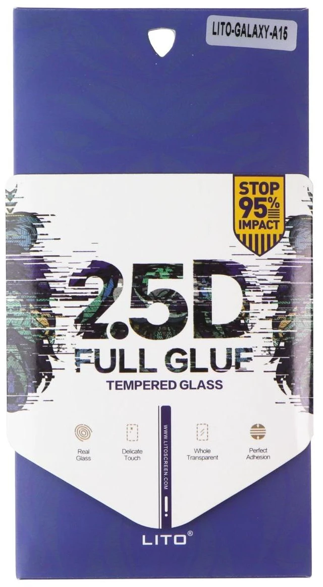 Main image of LITO 2.5D Full Glue Tempered Glass for Samsung Galaxy A15 - Clear
