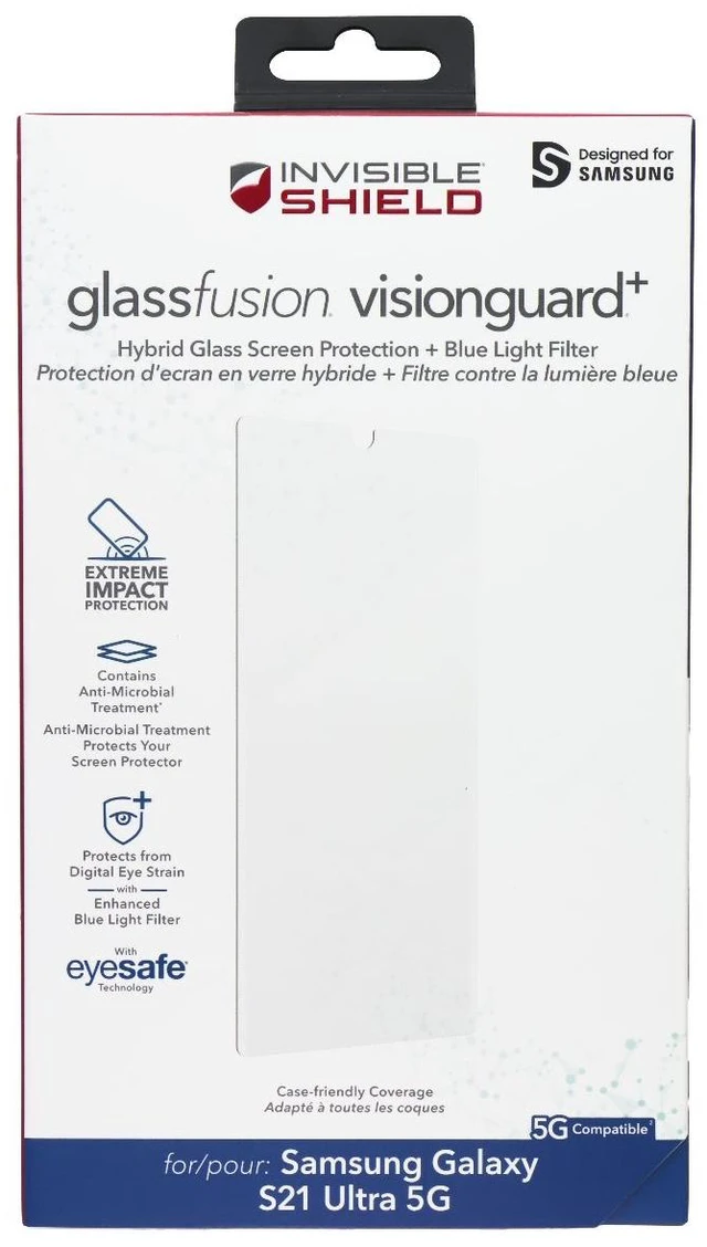 Main image of ZAGG Invisible Shield GlassFusion VisionGuard+ Glass for Galaxy S21 Ultra 5G
