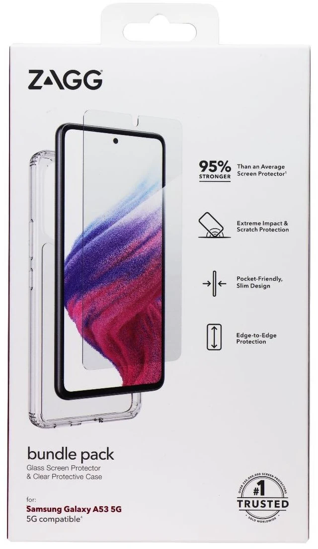 Main image of ZAGG Bundle Pack Glass & Protective Case for Samsung Galaxy A53 5G - Clear