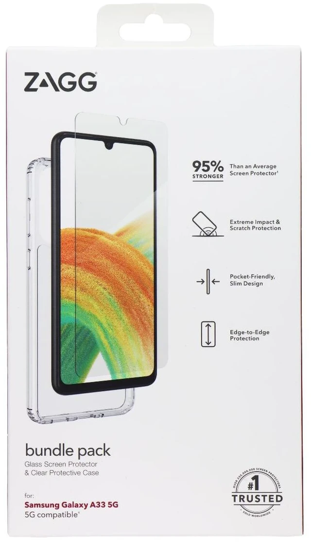 Main image of ZAGG Bundle Pack Glass & Protective Case for Samsung Galaxy A33 5G - Clear