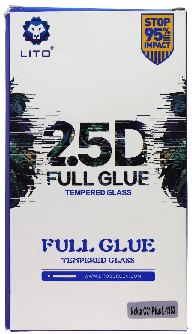 Main image of Lito 2.5D Full Glue Tempered Glass Screen Protector for Nokia C21 Plus - 10 Pk