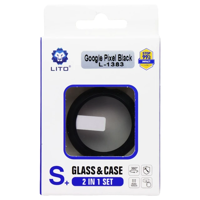 Main image of LITO S+ Glass and Case for Google Pixel Watch 1 & 2 (41mm) - Black