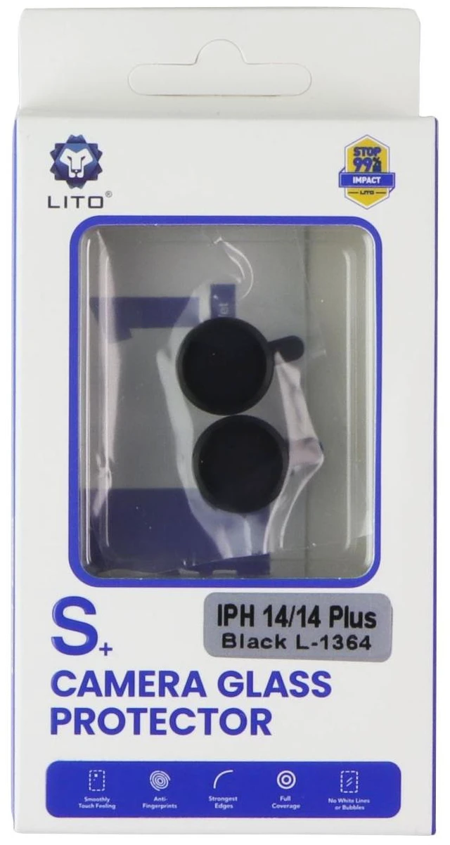 Main image of LITO S+ Camera Glass Protector for Apple iPhone 14/14 Plus - Black (L-1364)
