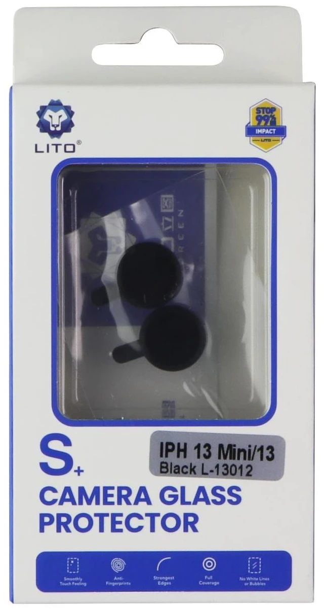 Main image of LITO S+ Camera Glass Protector for Apple iPhone 13/13 Mini - Black (L-13012)