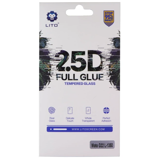 Main image of LITO 2.5D Full Glue Tempered Glass Screen Protector for Moto G22 (L-1350)