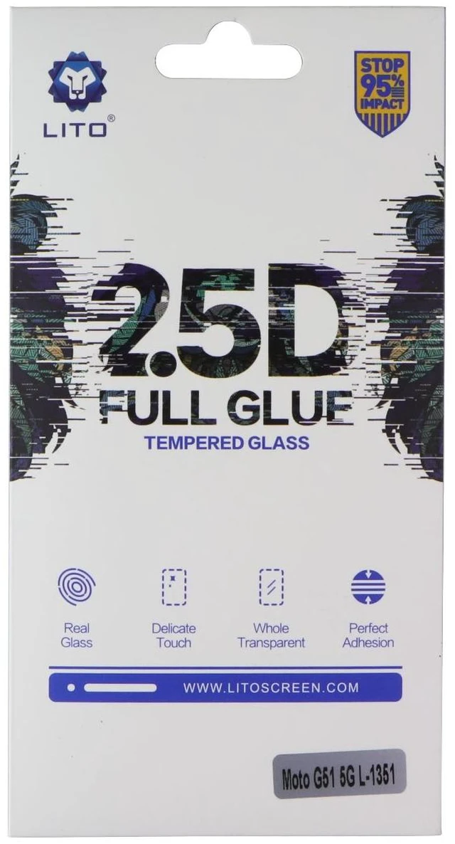 Main image of LITO 2.5D Full Glue Tempered Glass Screen Protector for Moto G51 5G (L-1351)