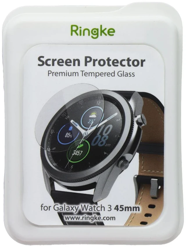 Main image of Ringke Premium Tempered Glass Screen Protector for Galaxy Watch 3 (45mm) - 4 Pk