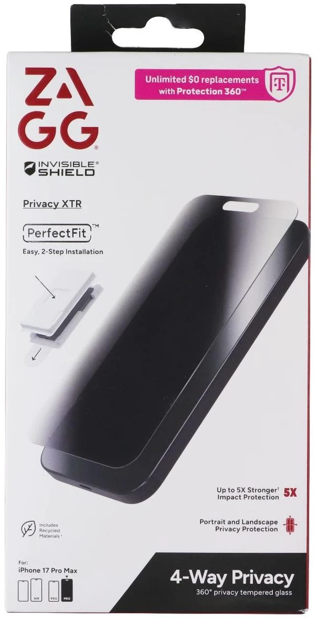 Main image of ZAGG Invisible Shield Privacy XTR Glass Screen Protector for iPhone 17 Pro Max