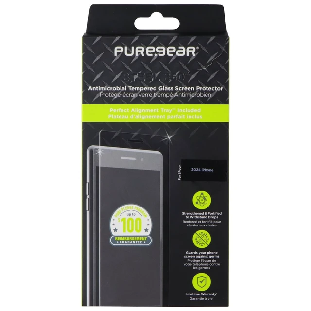 Main image of PureGear Steel 360 Tempered Glass Screen Protector for Apple iPhone 16