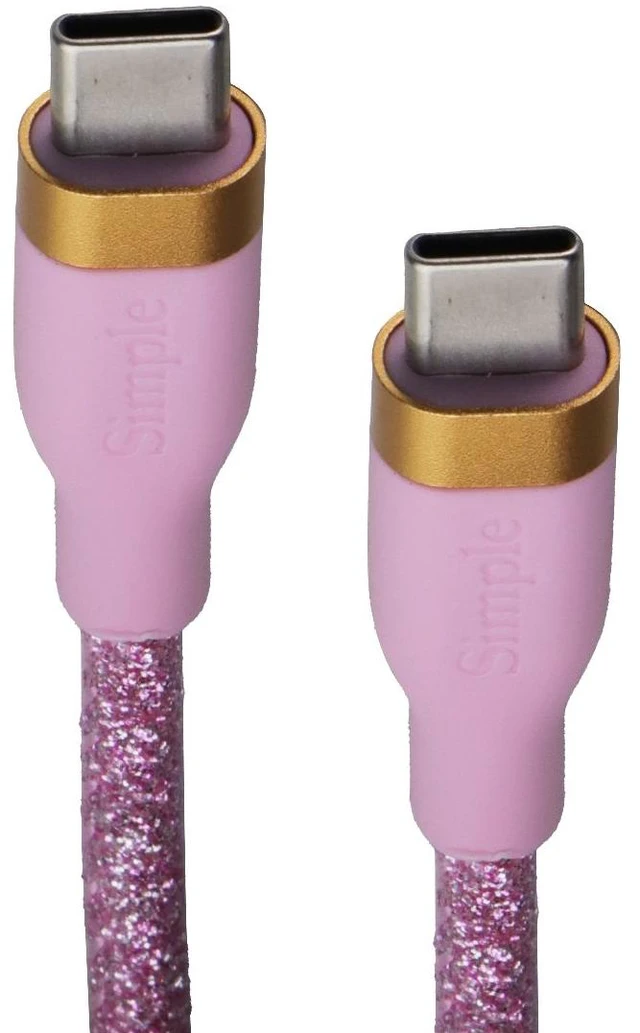 Main image of Simple (6-Foot) Fashion Series USB-C to USB-C Cable - Pink Glitter