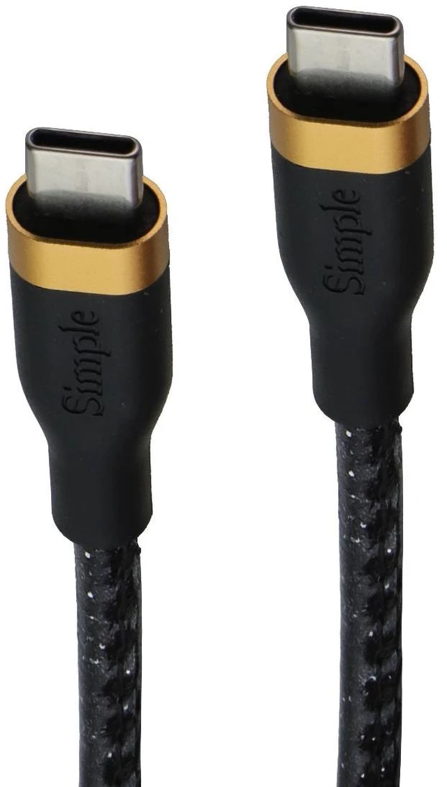 Main image of Simple Fashion Series 6FT USB-C to USB-C Cable - Black Glitter