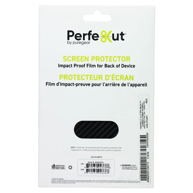 Main image of PureGear Perfekut Screen Protector Film for Back of Device - Black Carbon Fiber