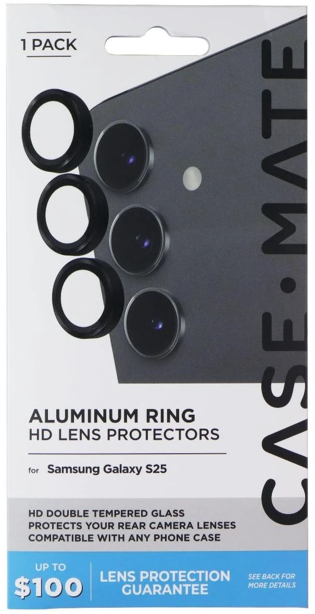 Main image of Case-Mate Aluminum Ring HD Lens Protectors for Samsung Galaxy S25 - Black