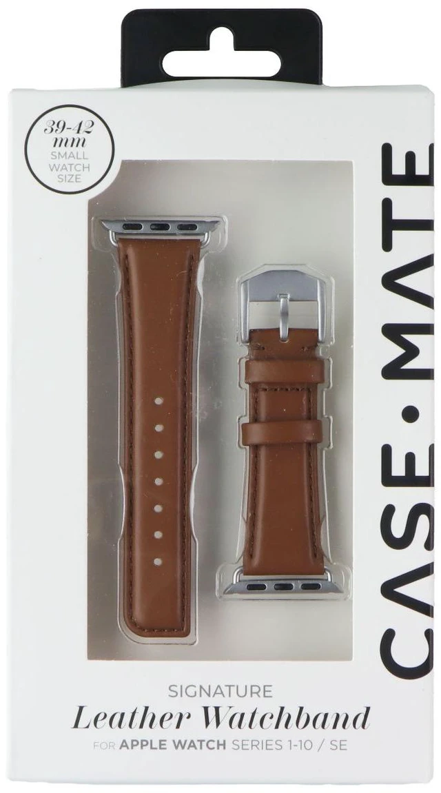Main image of Case-Mate 39-42mm Signature Leather Band for Apple Watch Series 1-10/SE - Brown