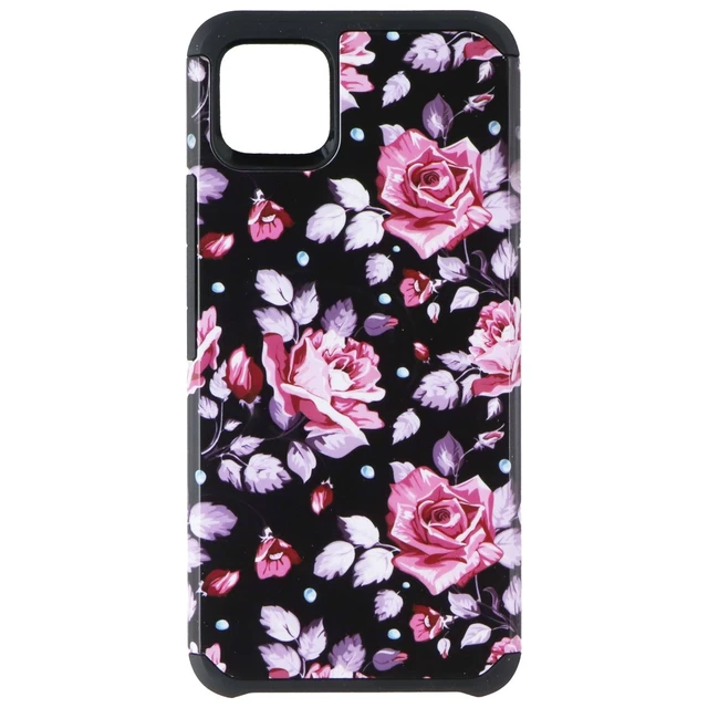 Alt view image 2 of 3 - Asmyna Premium Dual Layer Case for Google Pixel 4 XL - Black / Pink Floral