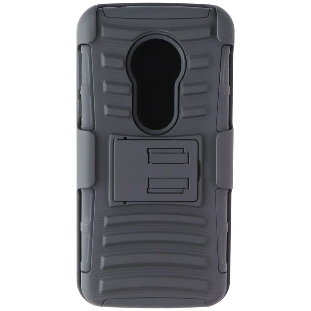 Alt view image 3 of 5 - Asmyna Protective Cover & Holster Combo for Motorola Moto G6 Play - Black