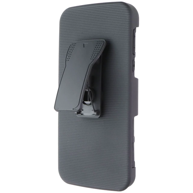 Alt view image 2 of 5 - Asmyna Protective Cover & Holster Combo for Motorola Moto G6 Play - Black