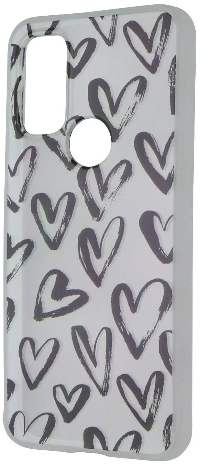 Main image of MyBat Pro Mood Series Hard Case for Motorola Moto G Pure - Clear/Black Hearts
