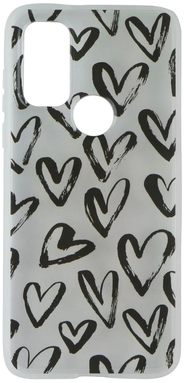 Alt view image 2 of 3 - MyBat Pro Mood Series Hard Case for Motorola Moto G Pure - Clear/Black Hearts
