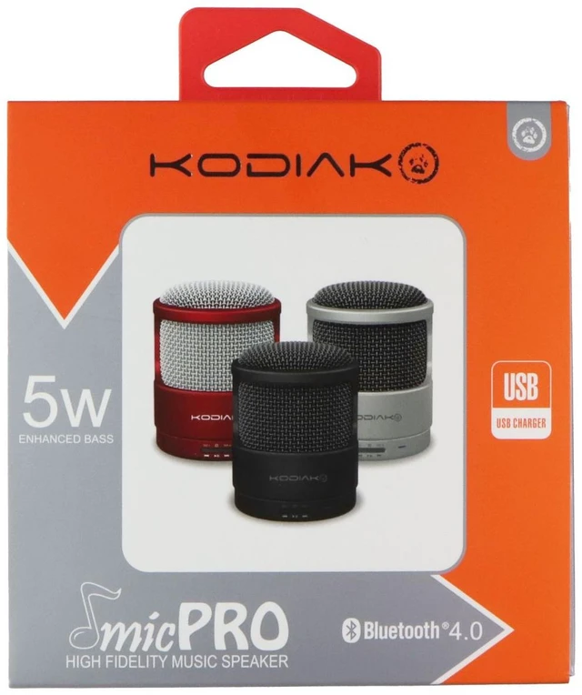 Main image of Kodiak (5W) micPRO Portable 3.5mm and Wireless Bluetooth Music Speaker - Black