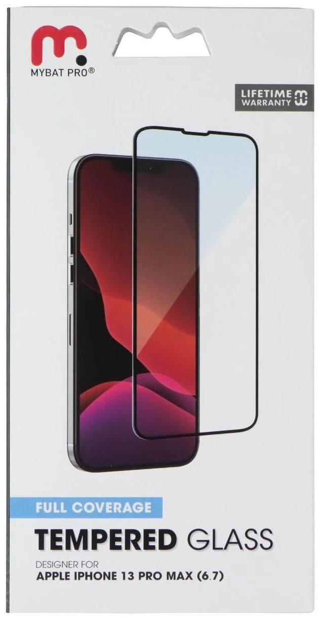 Main image of MyBat Pro Tempered Glass Screen Protector for Apple iPhone 13 Pro Max - Black