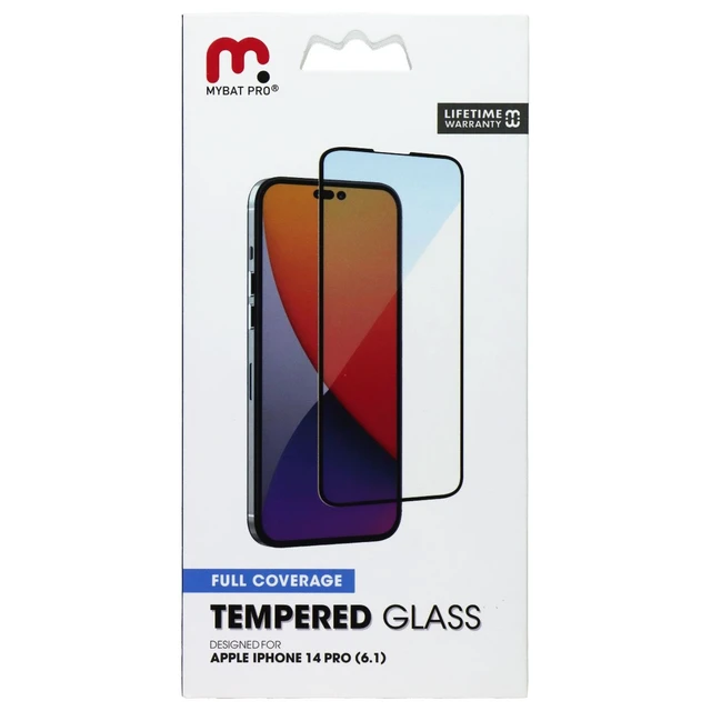Main image of MyBat Pro Full Coverage Tempered Glass for Apple iPhone 14 Pro - Black Border