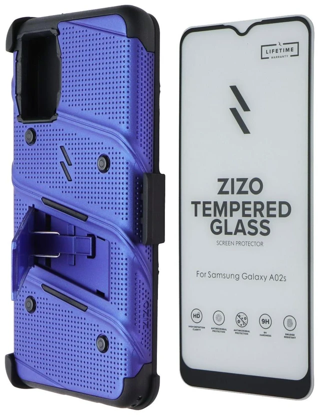 Main image of Zizo BOLT Series Case and Holster for Samsung Galaxy A02s - Blue/Black