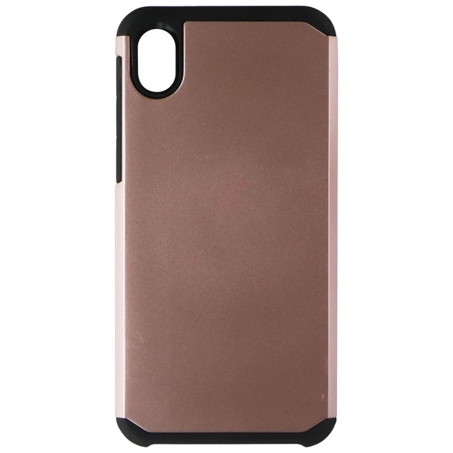 Alt view image 2 of 3 - Asmyna Premium Dual Layer Protective Case for Motorola Moto E6 - Rose Gold/Black