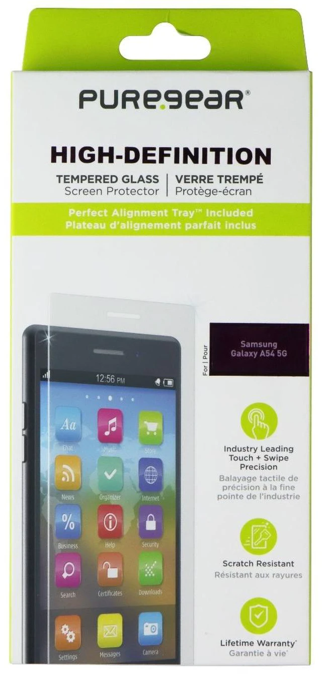 Main image of PureGear High-Definition Tempered Glass Screen Protector for Samsung Galaxy A54
