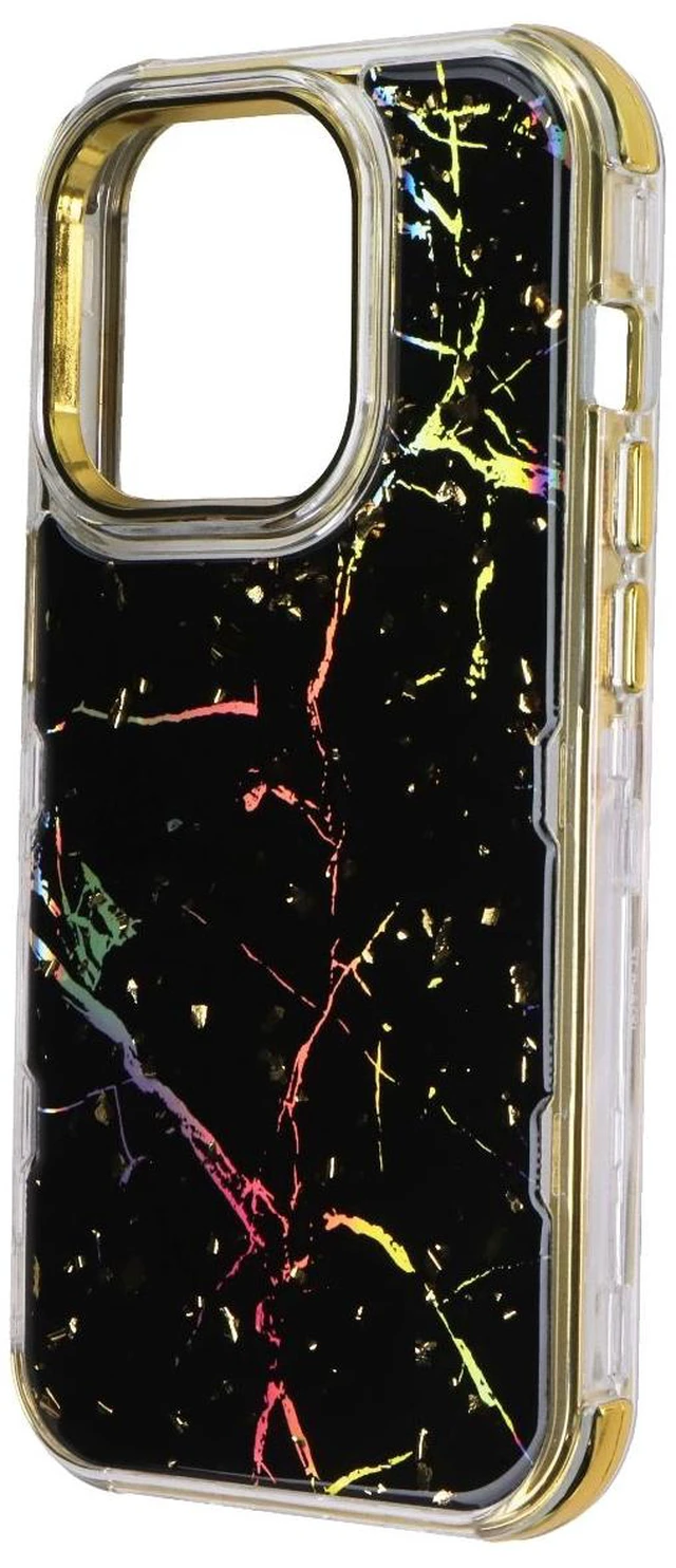 Main image of MyBat Pro Tuff Series Case for Apple iPhone 14 Pro - Black Marbling / Gold