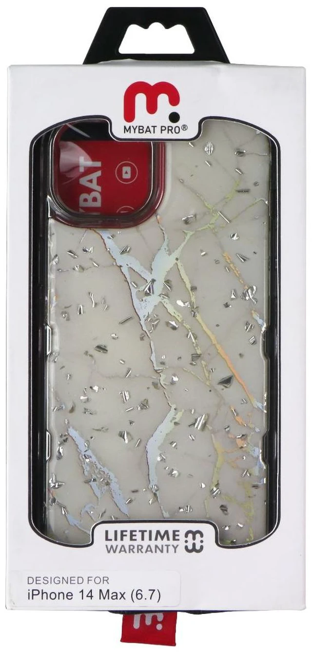 Main image of MyBat Pro Tuff Series Case for Apple iPhone 14 Plus - White Marbling / Silver