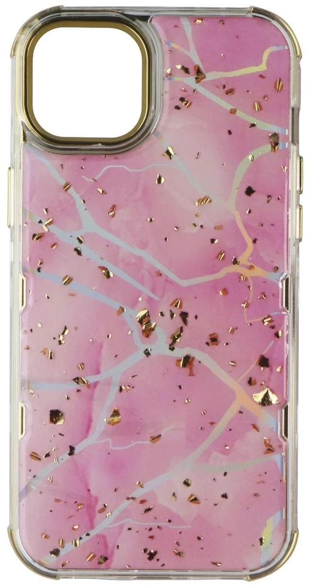 Alt view image 2 of 3 - MyBat Pro Tuff Series Case for Apple iPhone 14 Plus- Pink Marbling / Gold