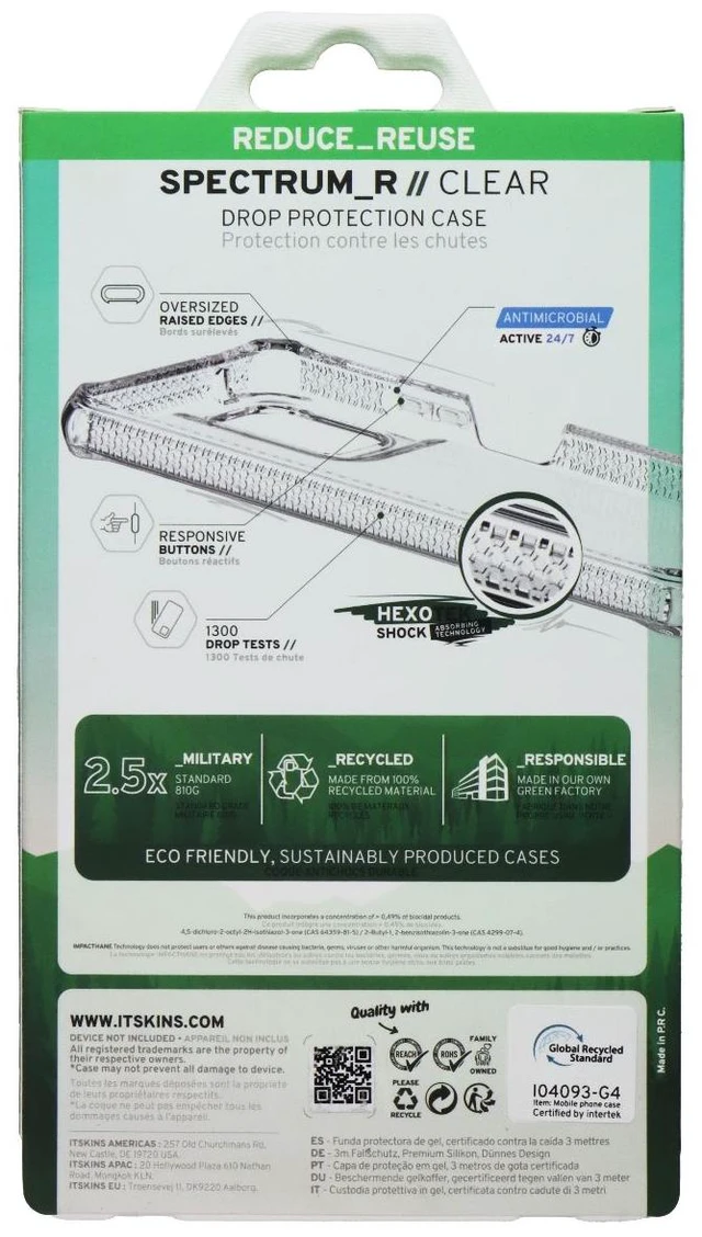 Alt view image 2 of 3 - ITSKINS Spectrum_R Clear Case for Motorola Moto G 5G (2024) - Transparent