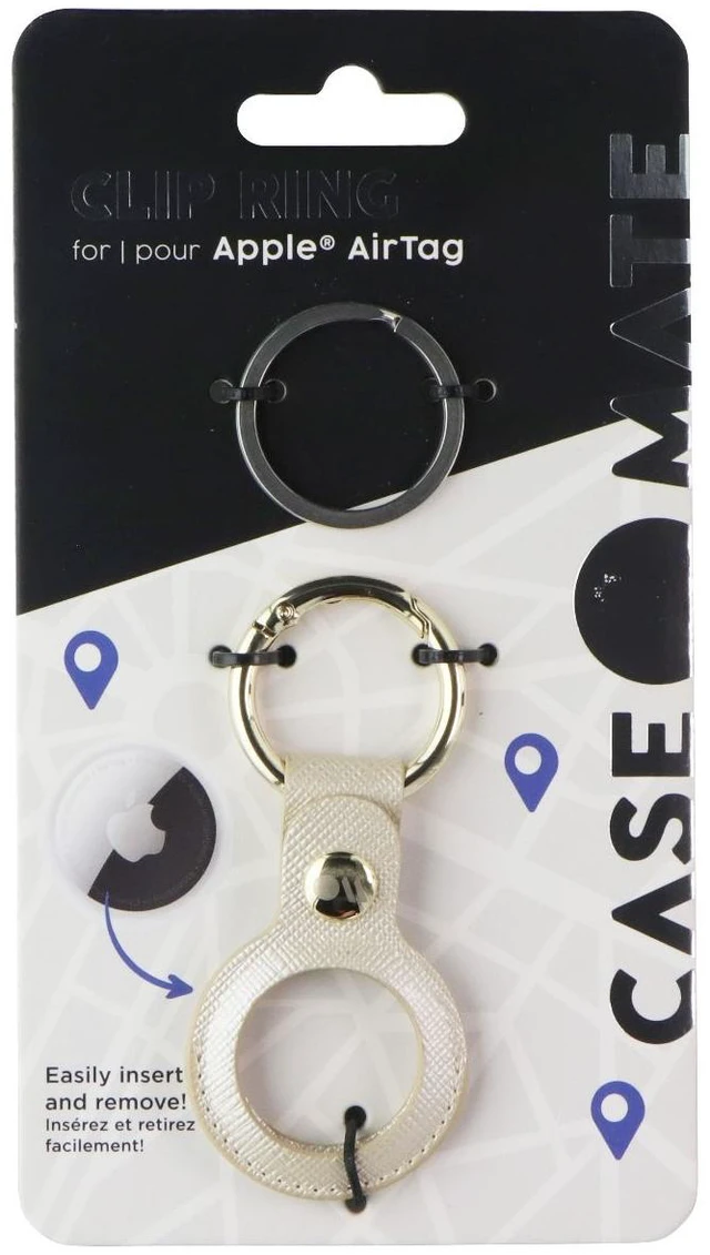 Main image of Case-Mate Clip Ring Keychain Case for Apple AirTag (CM046356) - Gold