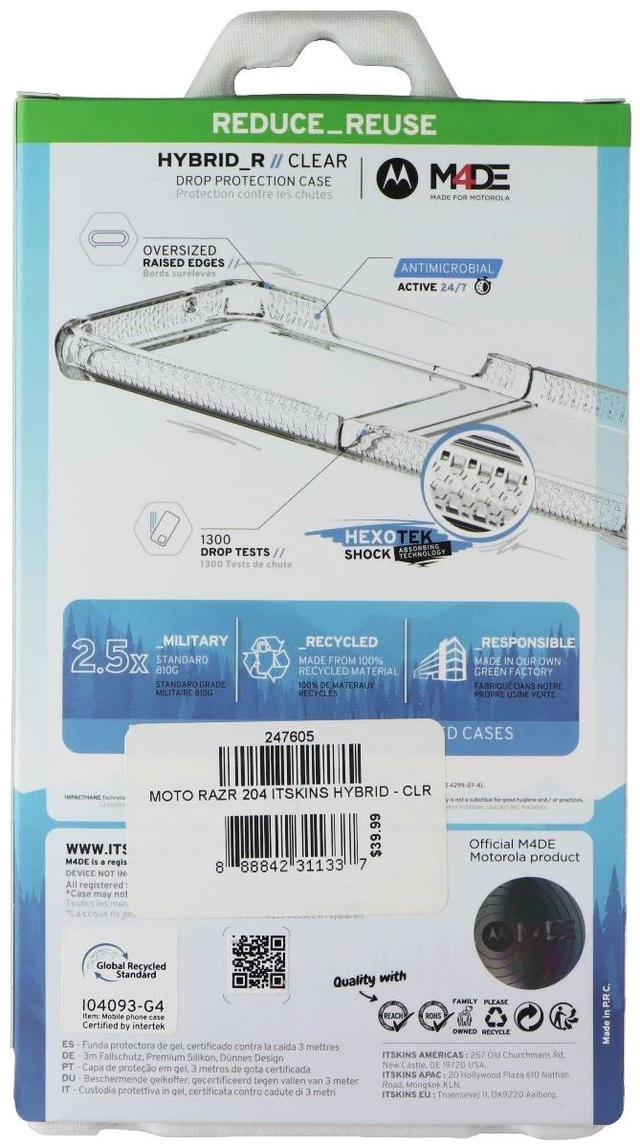 Alt view image 2 of 3 - ITSKINS Hybrid_R // Clear Series Case for Motorola Razr (2024) - Clear