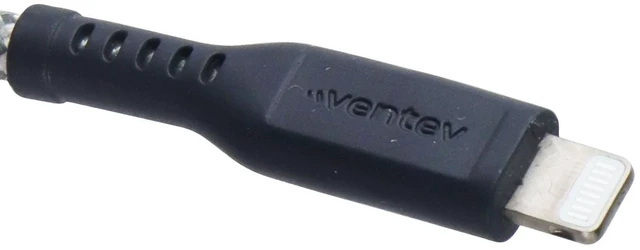 Alt view image 2 of 5 - Ventev (6-Foot) USB-C to 8-Pin Braided High-Speed Cable - Black/Gray