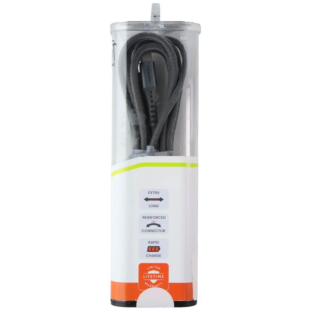 Alt view image 4 of 5 - Ventev (10-Foot) USB-C to USB-C Charge and Data Sync Alloy Cable - Steel
