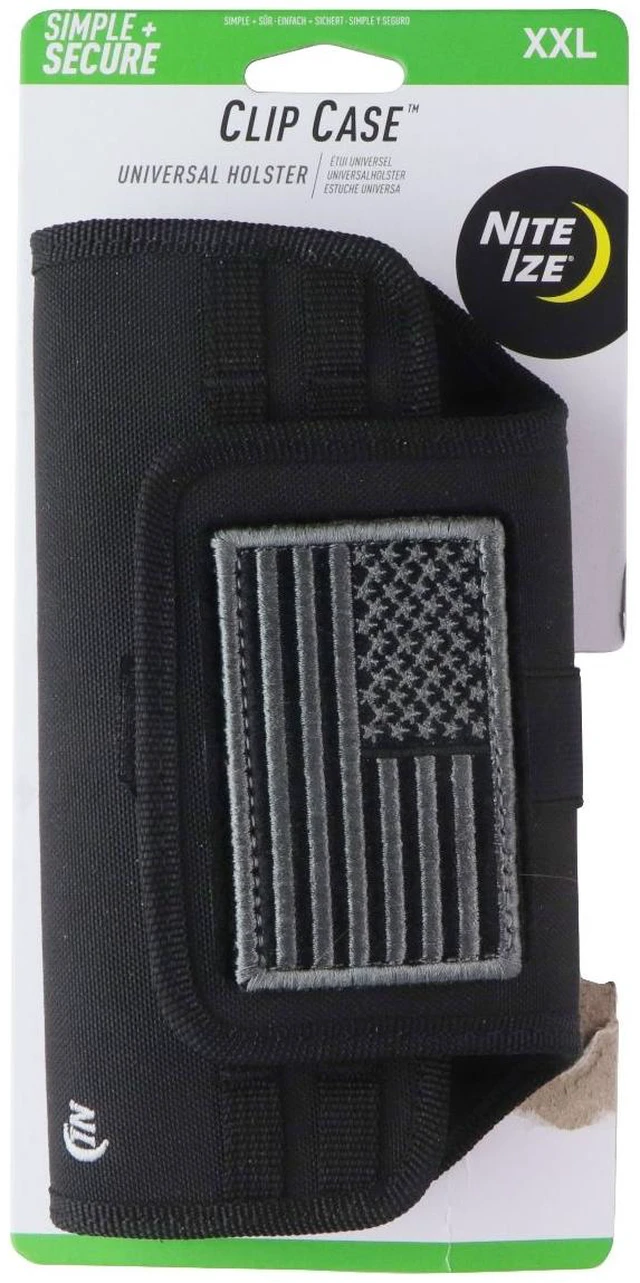 Alt view image 5 of 6 - Nite Ize Horizontal Clip Case Universal Holster (XXL) - Black/USA Patch