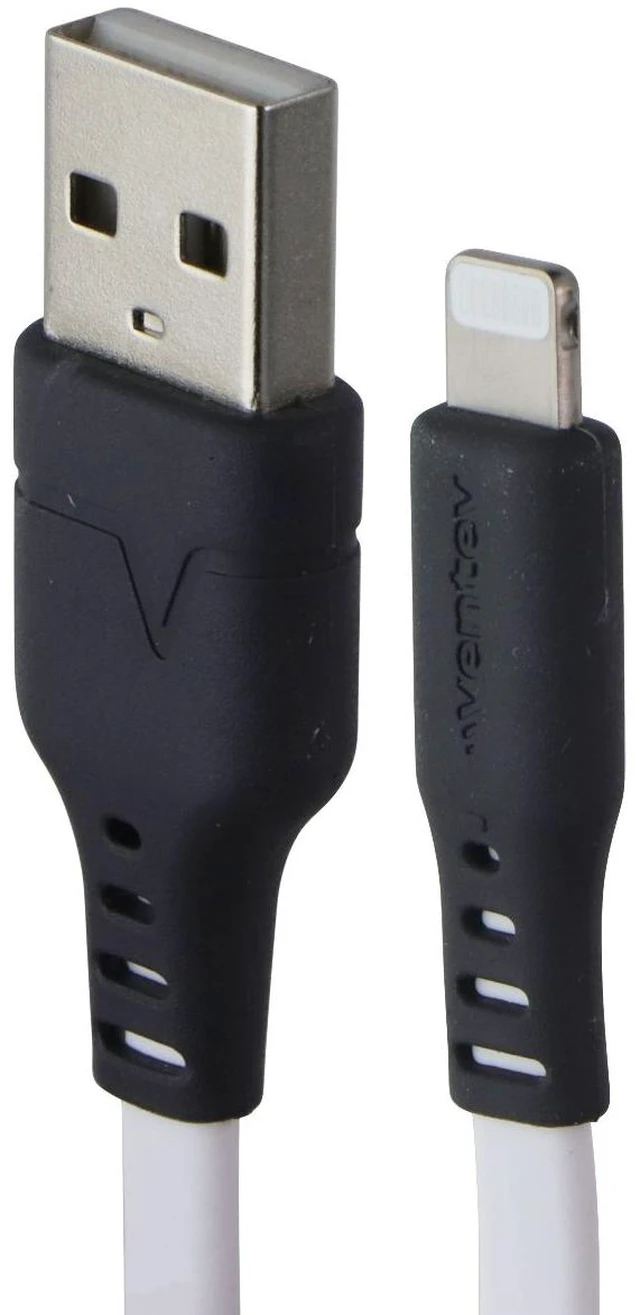 Main image of VENTEV 3.3 Foot USB-A to Lightning (8-Pin) High Speed Flat Cable - White