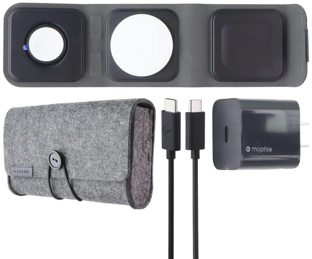 Main image of Mophie 3-in-1 Tri-Fold Travel Charger Pad with MagSafe for Apple - Black (Gen 1)