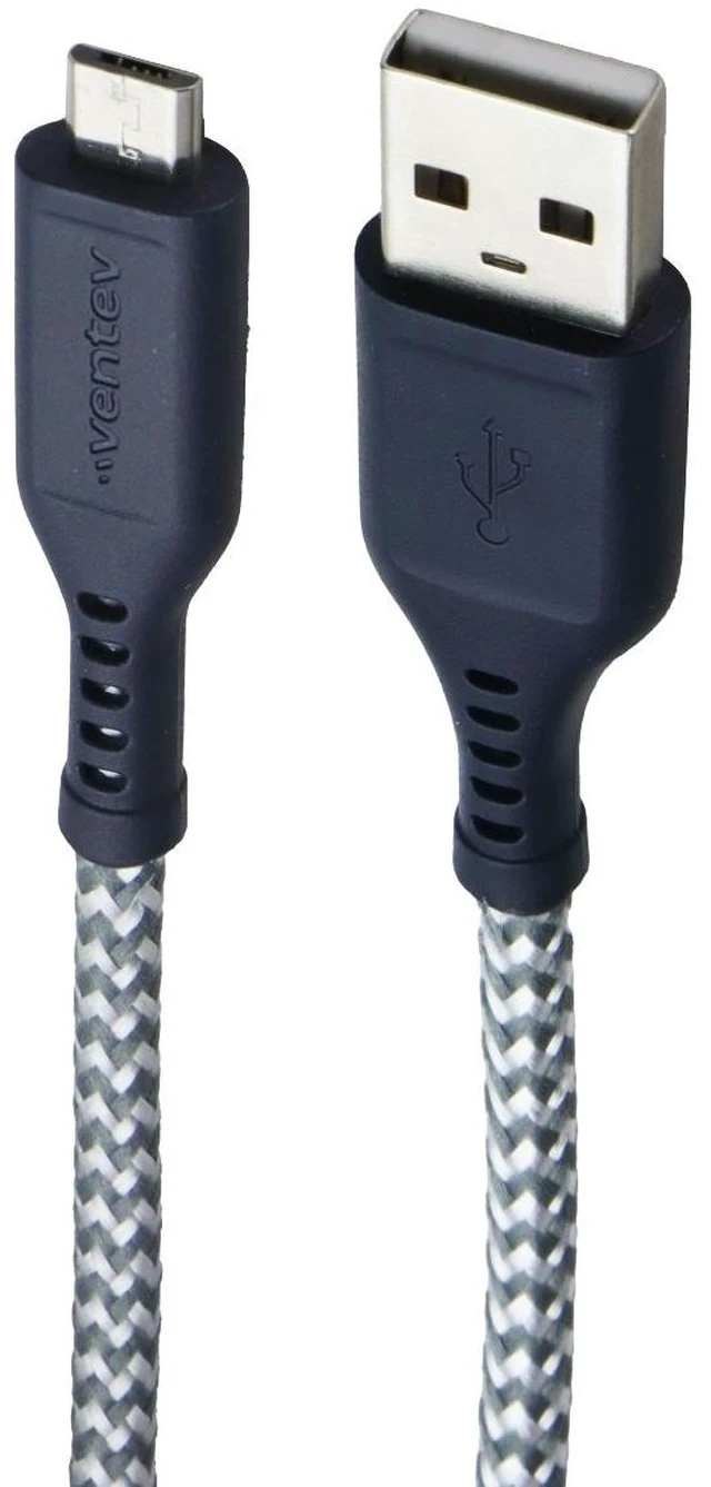 Main image of Ventev 6 Foot Braided High Speed USB-A to Micro-USB Cable - Gray