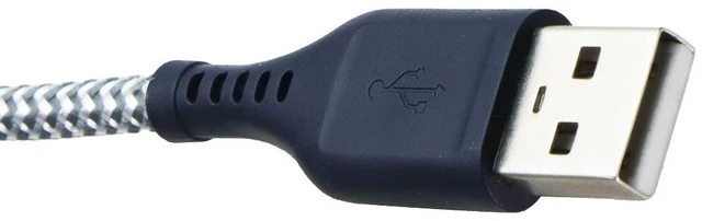 Alt view image 2 of 3 - Ventev 6 Foot Braided High Speed USB-A to Micro-USB Cable - Gray