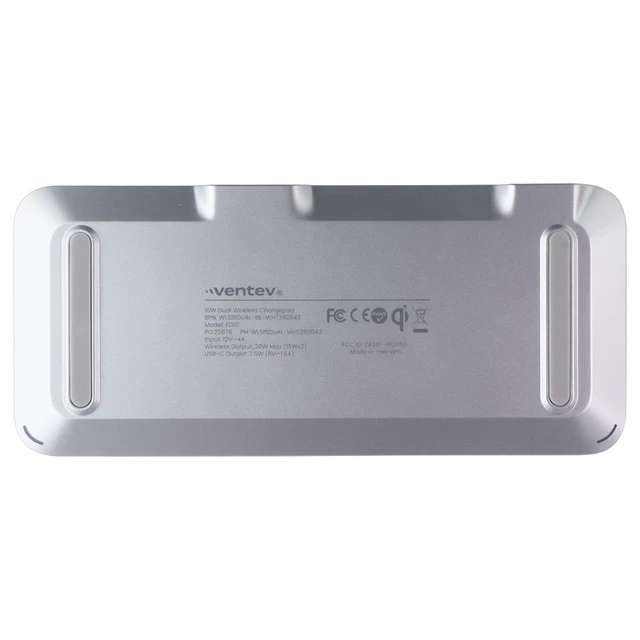 Alt view image 4 of 5 - Ventev (15W) Qi Wireless Universal Ultrafast Dual Charging Pad - White