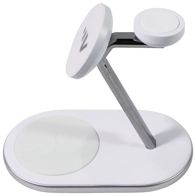 Alt view image 3 of 5 - Ventev Qi2 Wireless 3-1 Desk Mount - White/Silver (Q2SSTAND3-266626)