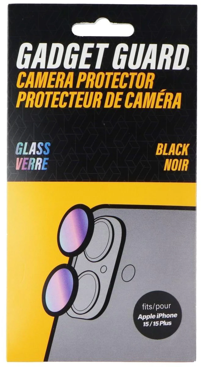 Main image of Gadget Guard Glass Camera Protector for Apple iPhone 15 / 15 Plus - Black
