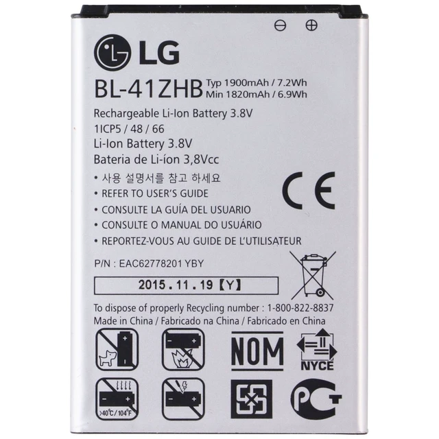 Alt view image 2 of 4 - OEM LG Replacement Battery BL-41ZHB (1900mAh) 3.8V