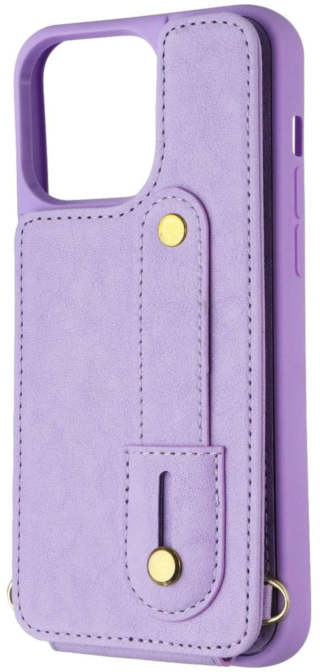 Alt view image 2 of 6 - MyBat Pro Clutch Series Crossbody Wallet Case for iPhone 15 Pro Max - Purple